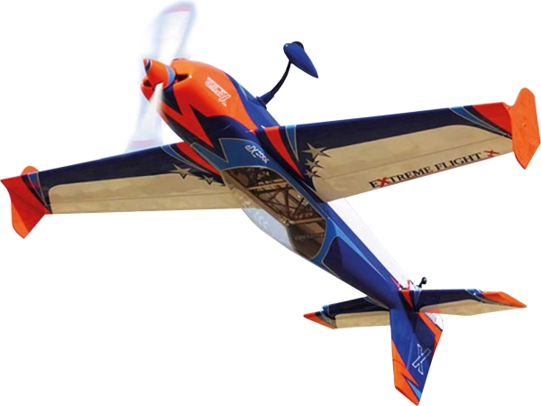 EXTREMEFLIGHT-RC EXTRA 300 78" V3 Plus ORANGE / BLAU ARF mit Tragflächen-Schnellverschluss